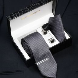 MUTAQINOTI Men Silk Necktie Accessory Gift Set-image-55