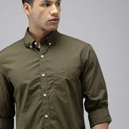 Van Heusen Sport Slim Fit Micro Ditsy Printed Button-Down Collar Pure Cotton Casual Shirt-image-74