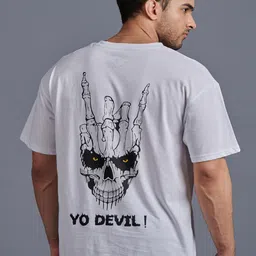 GO DEVIL Graphic Printed Pure Cotton Oversized T-shirt-image-42
