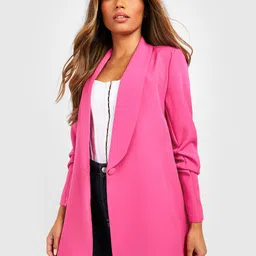 Boohoo Women Lapel Collar Ruched Sleeve Blazer-picture-20