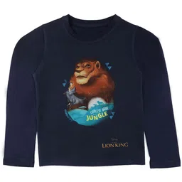 Disney by Wear Your Mind Boys Navy Blue Printed Round Neck T-shirt-image-98