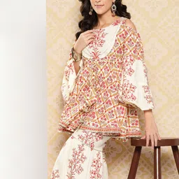 Yufta Women Printed Pure Cotton Ethnic Co-Ords-image-70