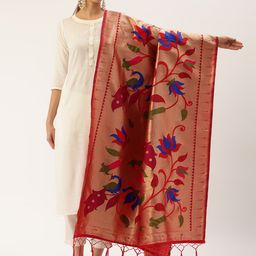 LOOKNBOOK ART Woven Design Dupatta with Zari-45