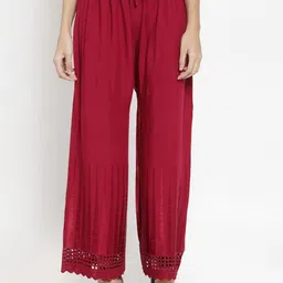 Clora Creation Women Maroon Solid Straight Palazzos-image-93