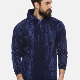 Campus Sutra Men Blue Printed Hooded Sweatshirt-image-19