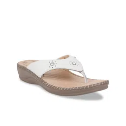 Scholl Women White Printed Leather Comfort Heels-44