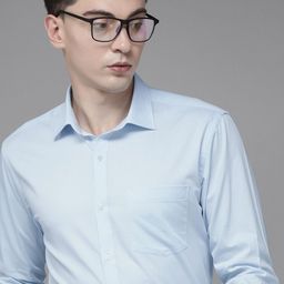 Park Avenue Men Blue Solid Slim Fit Formal Shirt-image-83