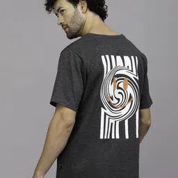 Rigo Men Charcoal Printed Cotton Casual T-shirt-image-44