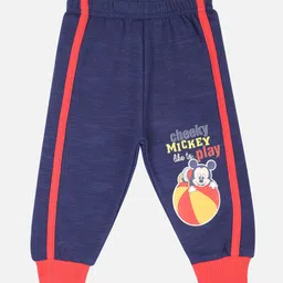 Bodycare First Infant Boys Navy Blue & Red Mickey Mouse Printed Slim-Fit Joggers-image-28