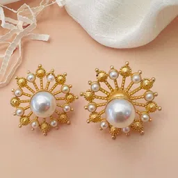 Anouk White Gold-Plated Classic Studs Earrings-image-74