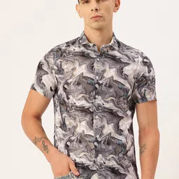 Integriti Slim Fit Printed Pure Cotton Casual Shirt-image-14