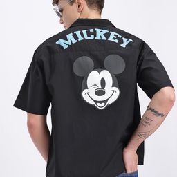 glitchez Mickey Mouse Print Oversized Shirt-image-65