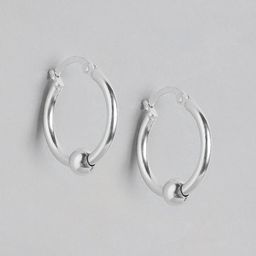 Carlton London Rhodium-Plated Circular Hoop Earrings-16