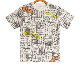 LAdore Kids White Printed Round Neck T-shirt-picture-32