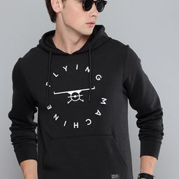 Flying Machine Brand Logo Embossed Hooded Sweatshirt-image-83
