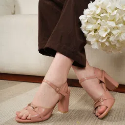 Mast & Harbour Party Block Sandals with Buckles-34