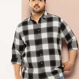 Thomas Scott Plus Size Checked Casual Shirt-image-52