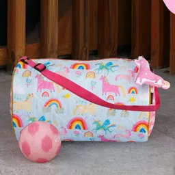 ROSADA Blue Unicorn Printed Duffle Bag-image-46