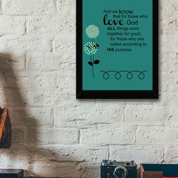 TIED RIBBONS Black & Teal Blue Inspirational Typographic Wall Art-18