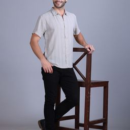 Antiloop Self Design Spread Collar Cotton Shirt-image-69