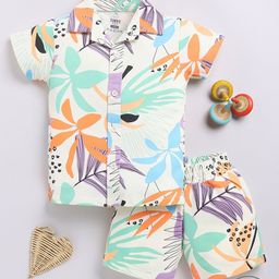 YK X Tinyo Boys Floral Printed Pure Cotton Clothing Set-picture-10