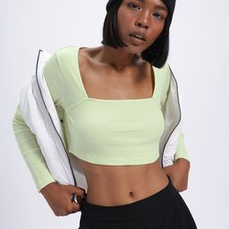 glitchez Ribbed Edge Square Neck Crop Top-picture-45