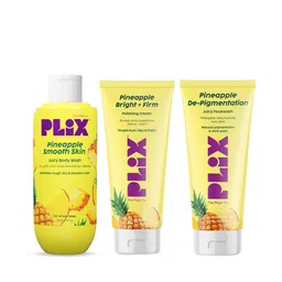 PLIX THE PLANT FIX Set of Pineapple Facewash 100ml + Polishing Cream 50g + Body Wash 236ml-1