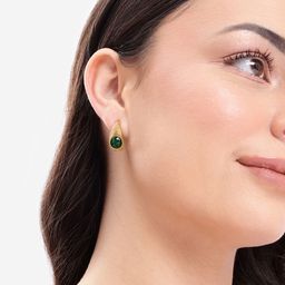 DressBerry Gold Plated Oval Half Hoop Earrings-image-65