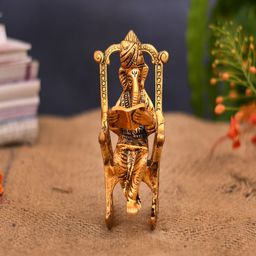 CraftVatika Gold Lord Ganesha Reading Ramayana Idol-image-52