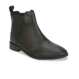 Truffle Collection Women Black Solid Heeled Boots-image-99