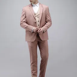 Van Heusen Slim Fit Single-Breasted Three-Piece Formal Suit-36