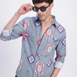 glitchez Whimsical Wear Printed Poplin Regular Fit Shirt-image-20