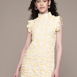 Freehand by The Indian Garage Co Flutter Sleeve Ruffled Sheath Mini Dress-picture-49