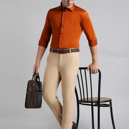 SUBTRACT Men Slim Fit Wrinkle Free Formal Trousers-image-53