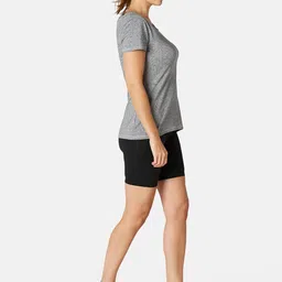 Domyos By Decathlon Women Black Solid Regular Fit Sports Shorts-image-95