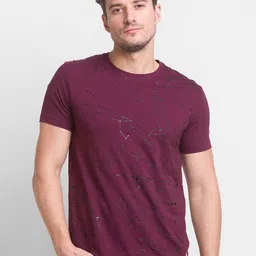 Being Human Men Purple Printed Cotton T-shirt-image-63