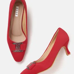 ELLE Women Buckle Detail Slim Heel Pumps-44