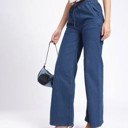 glitchez Women Elasticated Wide Leg Jeans-image-40