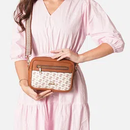 Lavie Printed Structured Sling Bag with Bow Detail-19