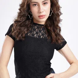 glitchez Classic Chic Lace Crop Top With Inner Slip-picture-21