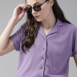 Roadster Women Lavender Shirt Style Top-picture-43