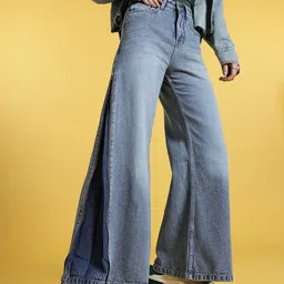 glitchez Women Retro Relaxed Zipper Wide Leg Jeans-image-20