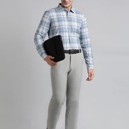 SUBTRACT Men Slim Fit Wrinkle Free Formal Trousers-image-17
