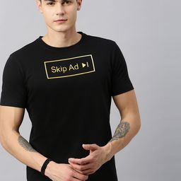 Huetrap Men Black Printed Round Neck Sustainable T-shirt-image-72