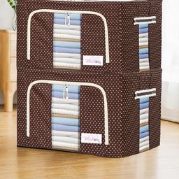 BlushBees Set Of 2 Brown & White Printed Wardrobe Organizer Storage Box-20