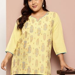 Sztori Plus Size Ethnic Motifs Printed Kurti-image-39