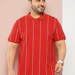 Sztori Plus Size Striped Polo Collar T-shirt-picture-32