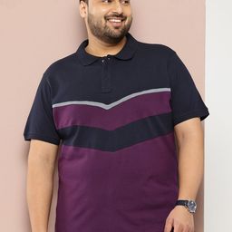 Sztori Plus Size Striped Polo Collar T-shirt-picture-8