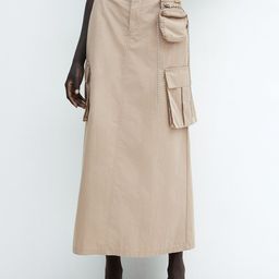 MANGO Women Maxi Straight Skirt with Cargo Pockets-image-74