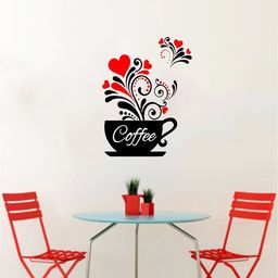 rawpockets Unisex MulticolouredCoffee Cup with Floral Art Wall Stickers-40